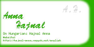 anna hajnal business card